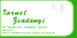 kornel zsadanyi business card