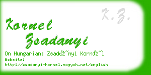 kornel zsadanyi business card